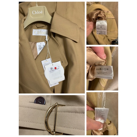 Double-Breasted Belt Drape-Side Wool Trench Coat - Picture 7 of 8